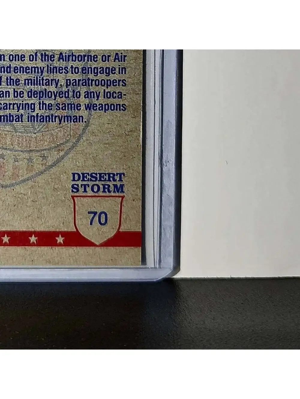 Paratrooper in Flight 1991 Topps Desert Storm #70 Card